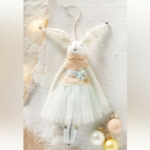 NWT Alice Mary Lynch For Anthropologie Bunny Ballet Dancer Christmas Ornament